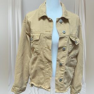Cotton On Mustard Yellow Cotton Denim Jacket size 4